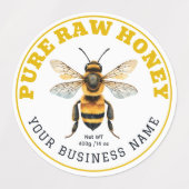 Honey Jar Bee Apiary Waterproof Product Label Etiketten (Design 1)