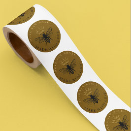 Honey Jar Beekeeping Apiary Farm Gold Runder Aufkleber