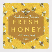 Honey Jar Bees and Honeycomb Apiary Farm Business Etiketten (Design 1)