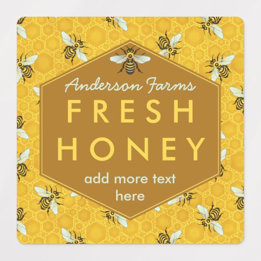 Honey Jar Bees and Honeycomb Apiary Farm Business Etiketten (Design 2)
