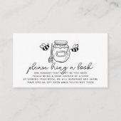 Honey Jar & Bees Baby Shower Book Request Begleitkarte (Vorderseite)