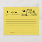 Honey Jar & Bees Bridal Shower Advice Card (Vorderseite)