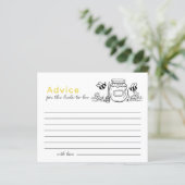 Honey Jar & Bees Bridal Shower White Advice Card (Stehend Vorderseite)