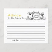 Honey Jar & Bees Bridal Shower White Advice Card (Vorderseite)