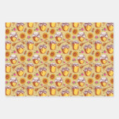 Honey Jar Bees Wrapping Paper Flat Sheet Set 3 Geschenkpapier Set (Vorderseite)