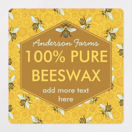 Honey Jar Bienen Reine Bienenwachs Apiary Farm Bus Etiketten (Design 2)