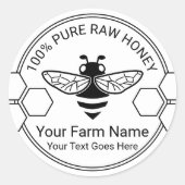 Honey Jar Bio Bienenzuchtbetrieb Runder Aufkleber (Vorderseite)