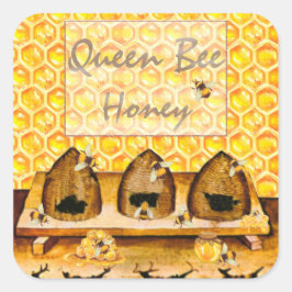 Honey Jar Canning Label Quadratischer Aufkleber
