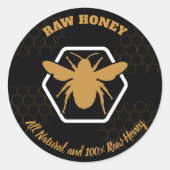 Honey Jar Fresh Honey Bee Apiary Beekeeper Runder Aufkleber (Vorderseite)