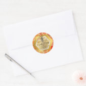 Honey Jar Honeybee Honeycomb Apiary Gold Coral Runder Aufkleber (Umschlag)