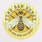 Honey Jar Honeybee Honeycomb Bee Apiary Business Etiketten (Design 1)