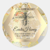 Honey Jar Honeybee Honeycomb Bee Apiary Logo Runder Aufkleber (Vorderseite)