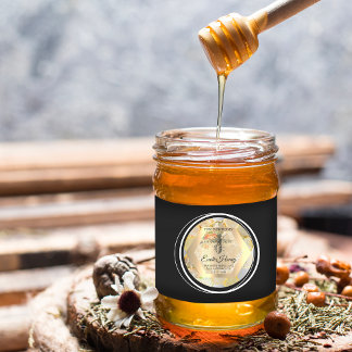 Honey Jar Honeybee Honeycomb Bee Apiary Logo Runder Aufkleber
