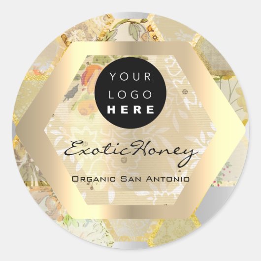 Honey Jar Honeybee Honeycomb Bee Apiary Runder Aufkleber (Vorderseite)