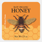 Honey Jar Honeycomb Label Sticker (Vorderseite)