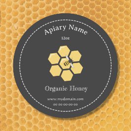 Honey Jar Label auf schwarzem Aufkleber für Imker