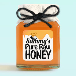 Honey Jar Label Dripping Raw Local Honey Quadratischer Aufkleber