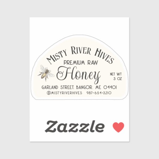 Honey Jar Label für 3 oz Skep Jar Queen Bee (Blatt)