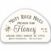 Honey Jar Label für 3 oz Skep Jar Queen Bee (Vorderseite)