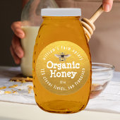 Honey Jar Label Honey Bee Apiary Gold Runder Aufkleber