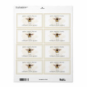 Honey Jar Label Honeybee Apiary Honeycomb Antique (Vorne)