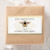 Honey Jar Label Honeybee Apiary Honeycomb Gold (Insitu)