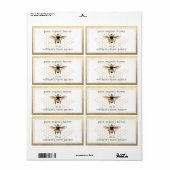 Honey Jar Label Honeybee Apiary Honeycomb Gold (Vorne)
