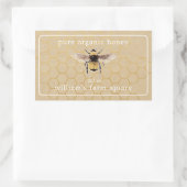 Honey Jar Label Honeybee Apiary Honeycomb Kraft Rechteckiger Aufkleber (Tasche)