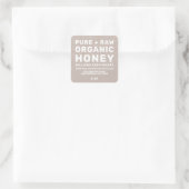 Honey Jar Label Honeybee Apiary Kraft Quadratischer Aufkleber (Tasche)