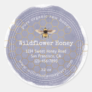 Honey Jar Label Honeybee Apiary Runder Aufkleber