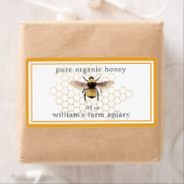 Honey Jar Label Honeybee Honeybee Honeycomb Gelb (Insitu)