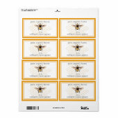 Honey Jar Label Honeybee Honeybee Honeycomb Gelb (Vorne)