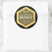 Honey Jar Label | Honigbiene und Apiary Name Runder Aufkleber (Tasche)