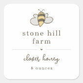 Honey Jar Label Quadratischer Aufkleber (Vorderseite)