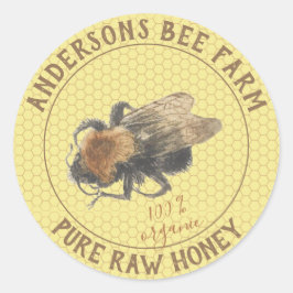 Honey Jar Label | Vintage Honigbiene und Honeycomb Runder Aufkleber
