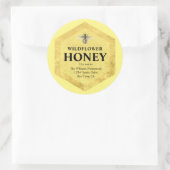 Honey Jar Label | Wildblume Honey | Name des Empfä Runder Aufkleber (Tasche)