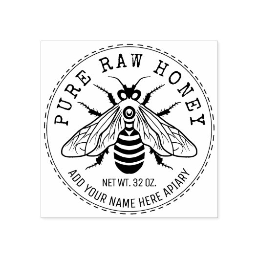 Honey Jar Labeling | Honigbiene Honeycomb Bee Apia Gummistempel (Prägung)