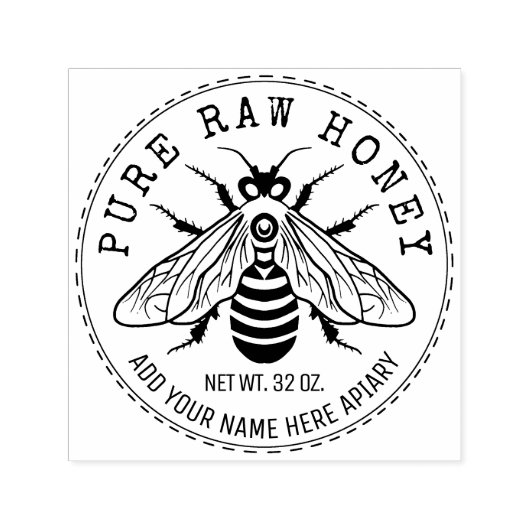 Honey Jar Labeling | Honigbiene Honeycomb Bee Apia Permastempel (Design)