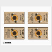 Honey Jar Labels Honeybee Honeycomb Bee Apiary Rechteckiger Aufkleber (Blatt)