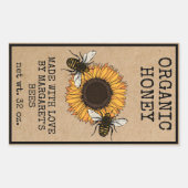 Honey Jar Labels Honeybee Honeycomb Bee Apiary Rechteckiger Aufkleber (Vorderseite)