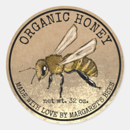Honey Jar Labels Honeybee Honeycomb Bee Apiary Runder Aufkleber