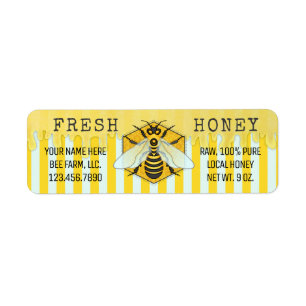 Honey Jar Labels   Honigbienen-Honigwabenbienen