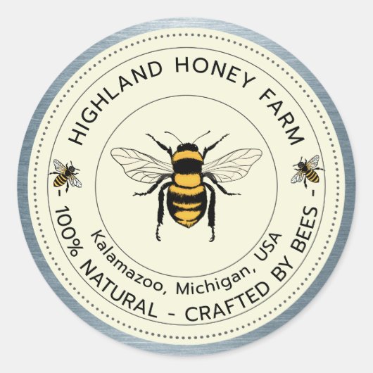 Honey Jar Labels,Mami to bien,Honigtrampel Runder Aufkleber (Vorderseite)