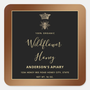 Honey jar, moderne Schriftzeichen-Königin Quadratischer Aufkleber
