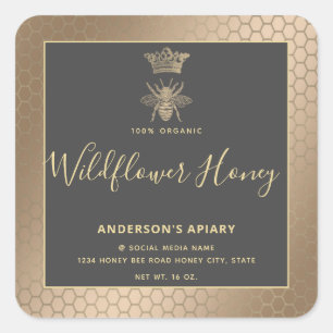 Honey jar, moderne Schriftzeichen-Königin Quadratischer Aufkleber