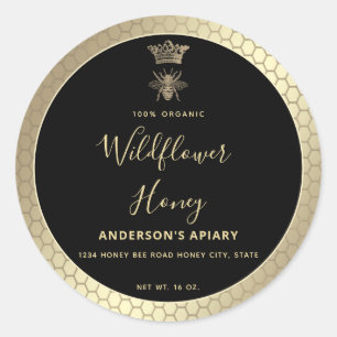 Honey jar, moderne Schriftzeichen-Königin Runder Aufkleber