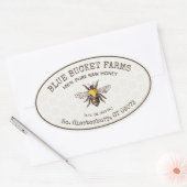 Honey Jar Oval Label Honeycomb Bee Ovaler Aufkleber (Umschlag)