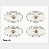 Honey Jar Oval Label Honeycomb Bee Ovaler Aufkleber (Blatt)