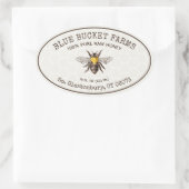 Honey Jar Oval Label Honeycomb Bee Ovaler Aufkleber (Tasche)