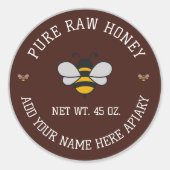 Honey Jar Stickers | Bee & Honeycomb Apiary Labels (Vorderseite)
